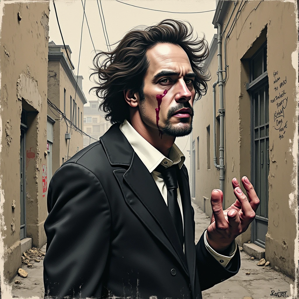 The man's outstretched hand，Wearing white gloves，He wears a white glove on his left hand，White gloves！！！（1.5），mitts，whitegloves！！，mitts！！！，por outro lado, There is a lot of blood，Sketch dark style，sketching，Dark style，Distinct lines，handpainted，European and American hand-drawn style，tmasterpiece，hyper HD，32K，16k，Brush stroke，