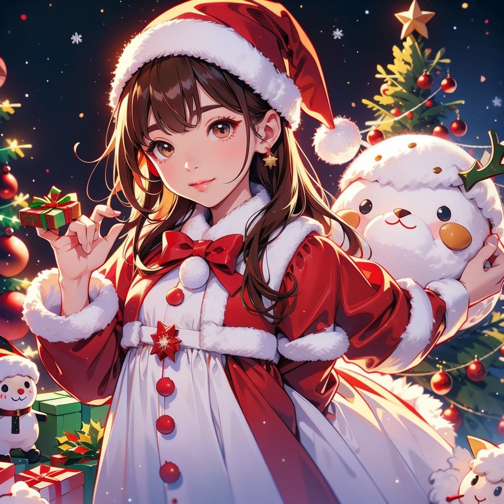 Standing cute、kawaii pose、Christmas、The costume、Cute、Cute look、Puff out cheeks