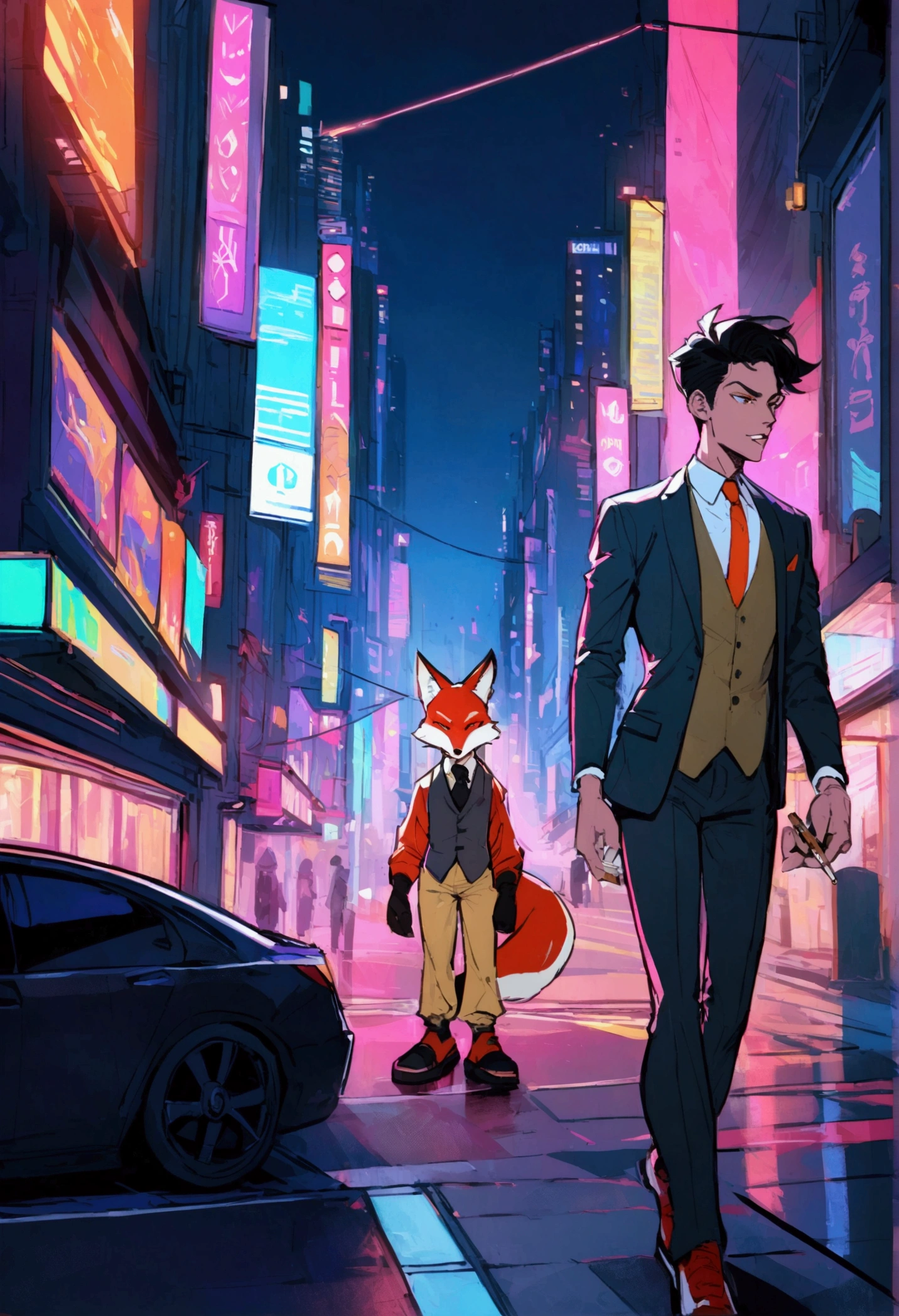 1male, axolotl, Slim body, Wearing a black suit with a black tie, black pants, black shoes, One of the arms flexed pointing towards the face