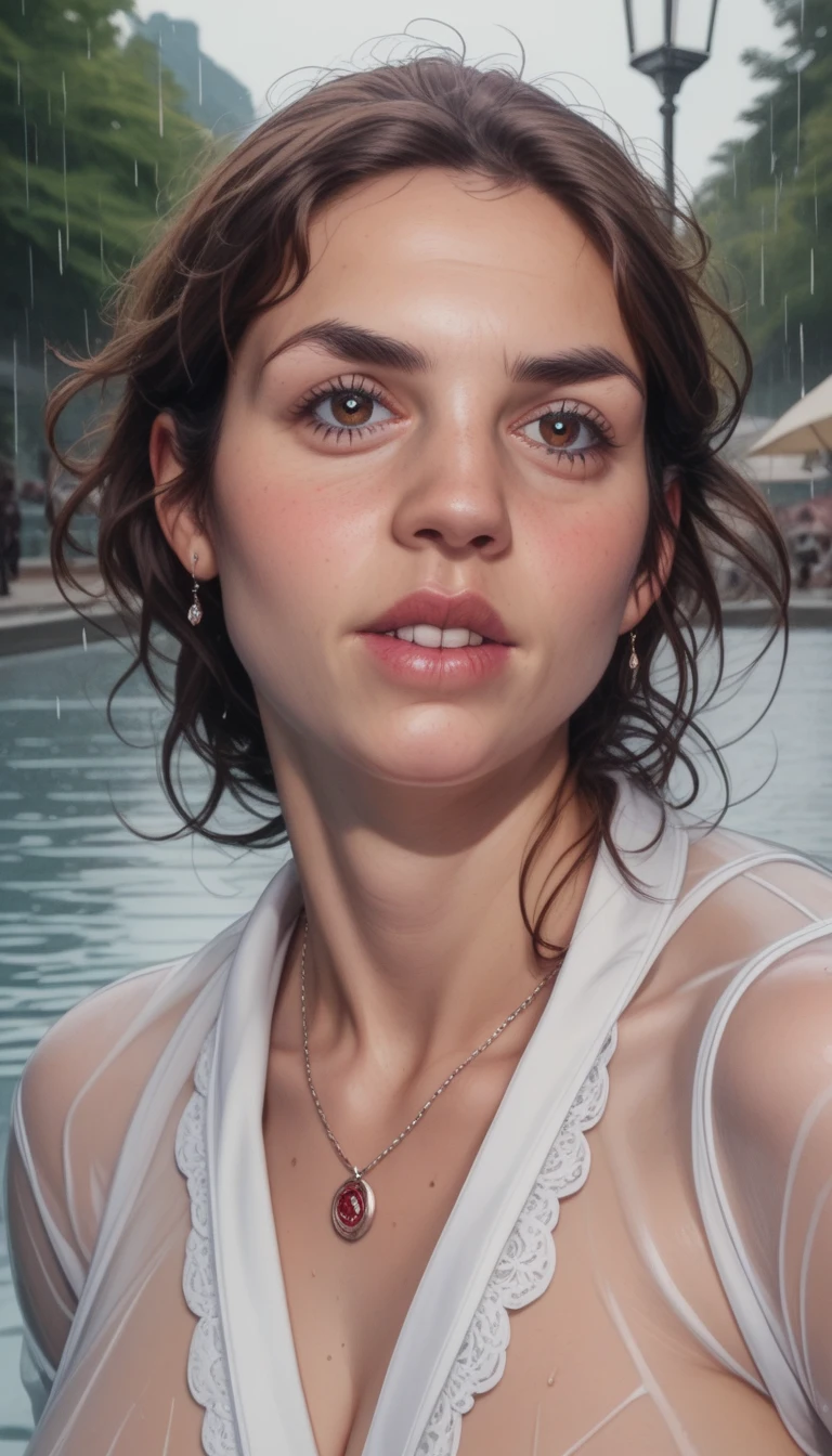 (GeGe:1.3), detailed lips, detailed eyes, detailed eyebrows, detailed hair, detailed face, solo, woman, brunette, light and dark streaked brown hair, (brown eyes:1.2), (huge breasts), Photorealistic, masterpiece, fine-tuned details, highly detailed dynamic lighting, realism pushed to extreme, admist a shade of orange and black,ice and fire,a mage woman and dragon practising spellcasting , sunny afternoon, sheer and lace robe, very detailled background, variety of flower in background, glowing magical effects, epic scene, realism pushed to extreme,fine-tuned details, highly detailed dynamic lightin, deep shadow, glowing, raining,  amazing depth, intricately detailed, bokeh,  perfect balanced, deep fine borders