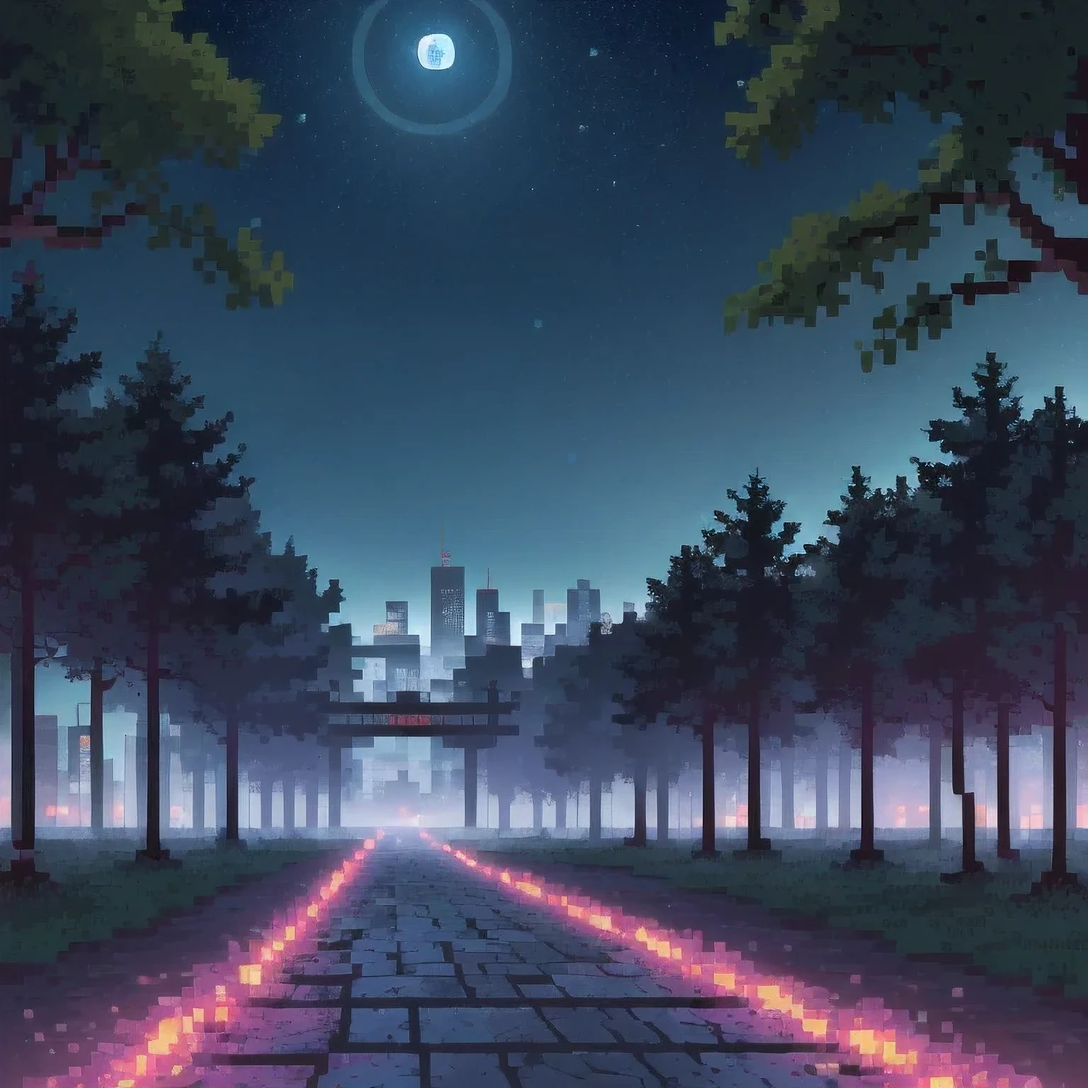 ((紫粉 City : 1.5)), (masterpiece), ( is the best quality: 1.0), ( Ultra High Resolution : 1.0), Detailed illustrations, Detailed Scenery , vibrant colors 紫粉 walking through the city, 8 K, night, Moon Clouds , ((magic, beautiful , Trees: 1.4 )), (( is the best quality, vibrant , 32 k Clear Lighting Effects )).
