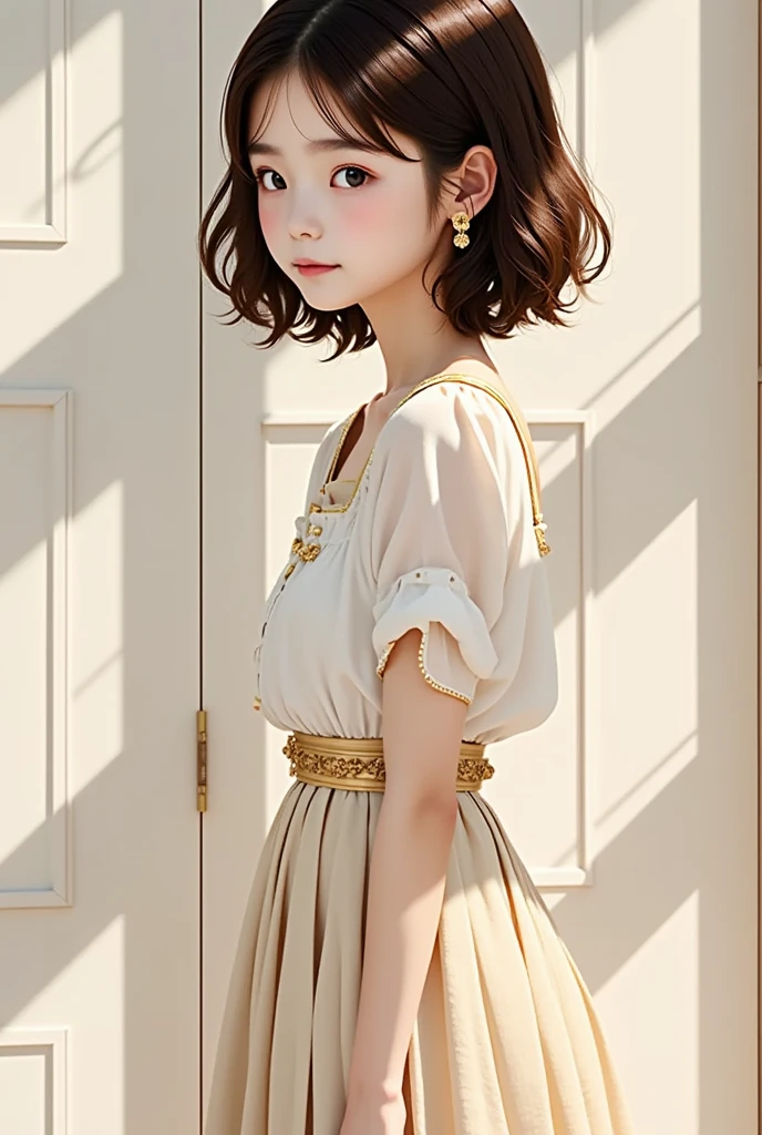  best quality,    amazing details  ,    Super A High Resolution   , (Loyal: 1.4),    Best Illustration  , Full body angle,  very young girl ,  cute face,   ,  With a kind and beautiful face, Delicate clavicle,  High Quality Fishtail Skirt, Shyness