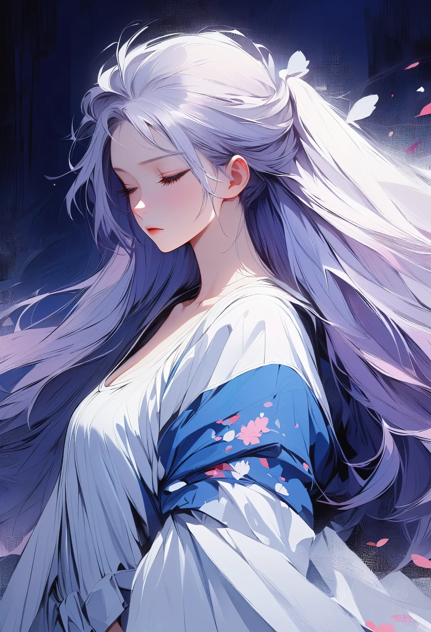 a white hair、Close-up of woman wearing white mask, beautiful figure painting, guweiz, guweiz style artwork, White-haired God, author：Yang Jie, Epic and beautiful character art, Stunning character art, author：Fan Qi, by Wuzhun Shifan, guweiz on pixiv artstation
