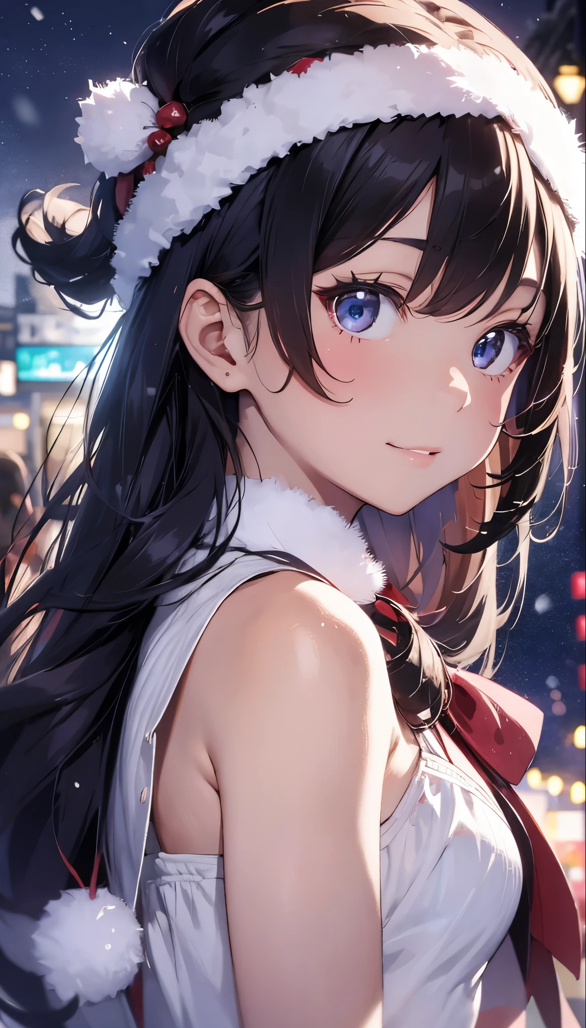 (Tabletop.highest quality).(Dynamic Angle). (Incredibly detailed CG paintings),(Perfect Image)、Comic Strip.figure.One Girl.Detailed face、Perfect Face.Delicate face、Textured skin、Black Hair.length、(Horse-eared girl)Horse-eared girl、((Beautiful Blue Eyes)).Delicate and beautiful eyes、The eyes are detailed、Reflective Eyes、Watery eye、smile.(Staring at the audience:1.3).(My face got a little red:0.8)、8k wallpaper、Cowboy Shot、reflected light、Highest detail、Complex、Delicate background、Textured skin、Detailed skin、Swimwear, ((カラフルなSwimwear))