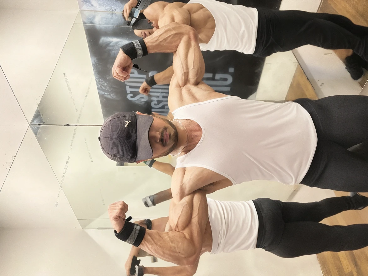 Arafeld man doing back exercises in gym, ernest khalimov body, in full growth from the back, Bodybuilder Ernest Khalimov, Symmetrical whole body, back and standing, symmetrical shoulders, fully body pose, exaggerated physique, in full growth from the back, t-poses, t - pose, Perfect dynamic body shape, blood vessel
