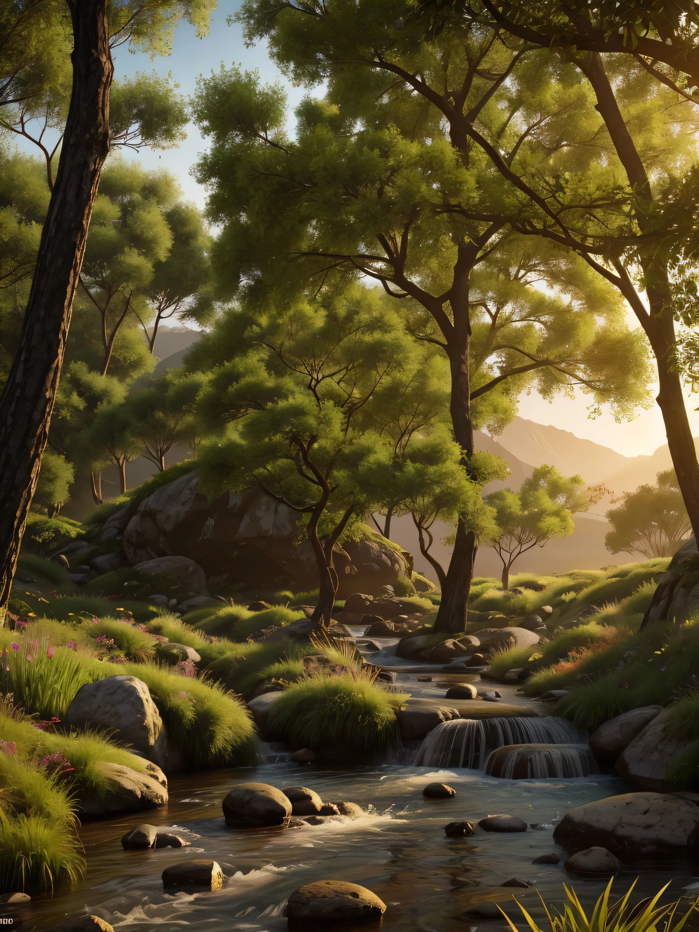 (((Masterpiece))), Best Quality, High-resolution photograph, Sharp details, Here’s a visual interpretation of Sadhguru's quote about true compassion. It captures a mystical figure transforming a barren landscape into a lush sanctuary, 1 divine being with creatures gathering peacefully under the expanding tree canopy. Compassion radiates in the scene’s warm, ethereal glow.(extremely intricate:1.3), 4k, 8k