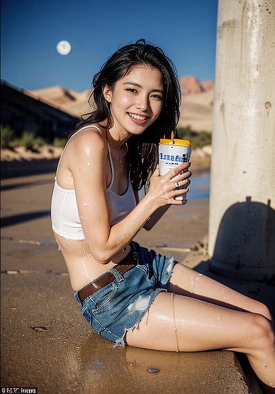 highest quality, masterpiece, ultra high resolution, (realistic:1.4), (close portrait) Raw photo, 2 girls, One is 18 years old,One is 22 years old,((Cute like a K-pop idol))((looking at the viewer)),((top down view))((upward glance)), ((face to face with a smile)),(Both are different々beret)),masterpiece, realistic pictures, japanese pictures, fuji negative film, saturation, contrast, Pocari Sweat Advertisement ((small breasts)),((smiling showing teeth)),long hair,brown hair,