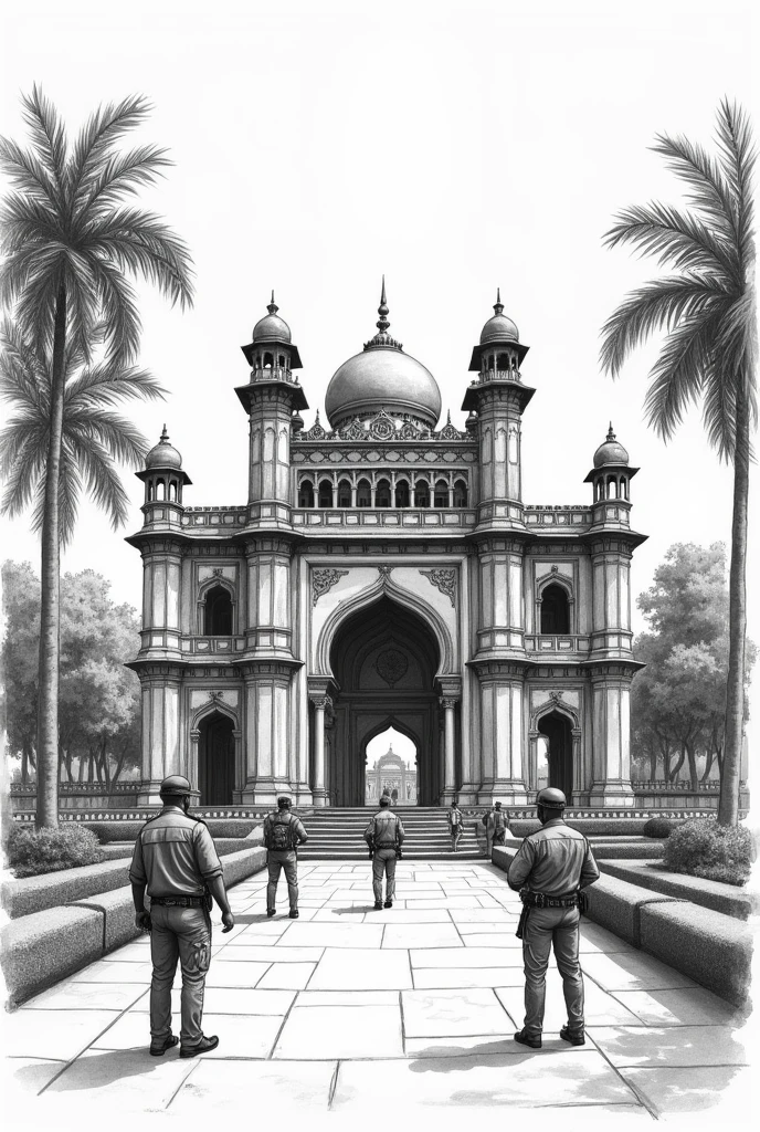 Black and white printing kadam rasul masjid ,malda distric
