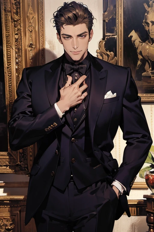 (highres:1.2),handsome man in elegant suit,stylish guy in professional attire,confident man in formal office clothes,chic and sophisticated man in business suit,charming gentleman with impeccable style,fashionable male model in tailored suit,attractive male executive with a commanding presence,smartly dressed man with irresistible charm,exquisitely dressed man in a designer suit,dapper man looking sharp in formal attire, sophisticated businessman exuding confidence,successful entrepreneur in stylish office wear,well-groomed man radiating elegance and power,classy man with a captivating aura of authority,modern gentleman commanding attention in a suit,professional man exuding charisma and charm,gorgeous guy in a tailored suit,oozing confidence and style,confident and polished man in a formal ensemble,suave and debonair man with an air of sophistication,distinguished man showing impeccable taste and class,impossibly handsome man with a killer smile,(portrait:1.2),(realistic:1.37),(bokeh,vivid colors,studio lighting),(sharp focus),(medium:1.1)