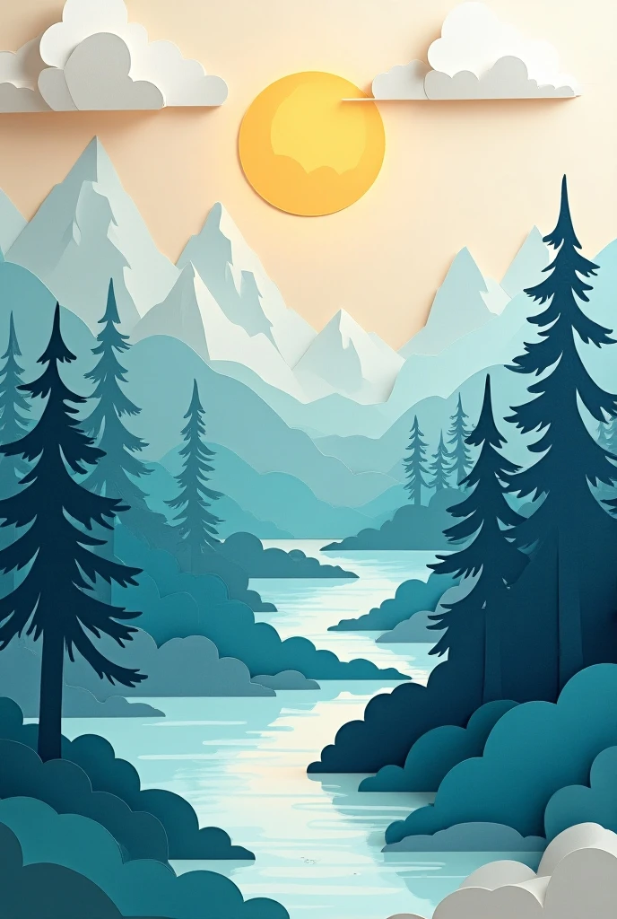 Create a template to cut out , to make a landscape with the paper cut out technique
