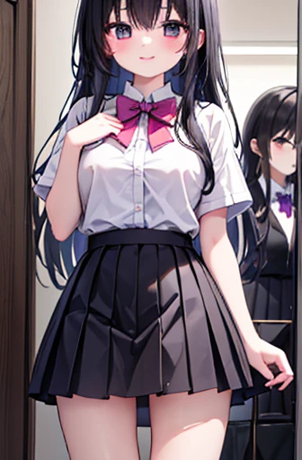 ​(Highest quality, 8K, masterpiece:1.3, 1 Girl, alone, beautiful girl), cute, dynamism, Detailed face, Detailed skin, Detailed clothing, Fine grain, Detailed lips, Detailed tongue, Detailed fingers, Mouth details, Realistic, RAW Photos, High resolution, High resolution, Natural light, Dynamic pose, Perfect Anatomy, Toned Legs, double eyelid, Tear bags, Round eyes, Moist lips, Sweaty, Ecstatic face, Sailor suit, tie, Pleated skirt, Black Hair, Straight Long Hair, Blunt bangs, Crowded train, crowd, Half closed eyes, (Masturbation, (Grabbing your own crotch, Grab your own chest)), Bra visible through clothes, blush, throw, remote_Vibrate, The man holds the pink switch, Open your mouth, Sticking out tongue, Ahegao, Drooling, Pee, Spread your legs, Cum in pussy