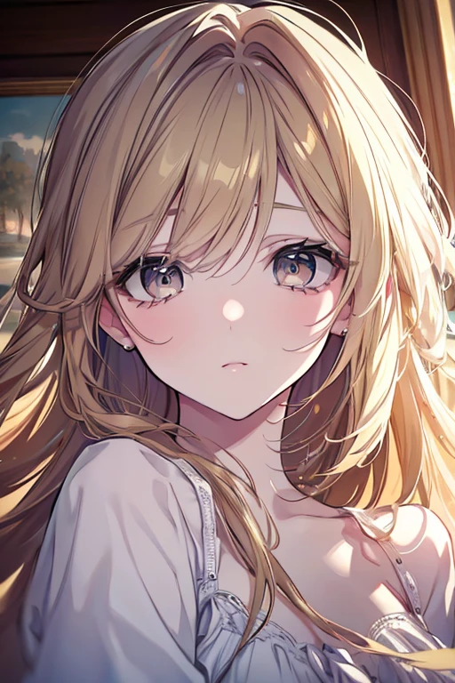 detailed textures, high quality, high resolution, high accuracy, Realism, color correction, correct lighting settings, harmonious composition. alone, Curvy woman, blond hair, (Pale and shining eyes:1.5), (detailed eyes:1.2), Smirk,White dress, Phantom Figure, foggy garden, hauntingly beautiful, Essential lighting, soft pastels, depth of field--ar 3:4- Niji 6