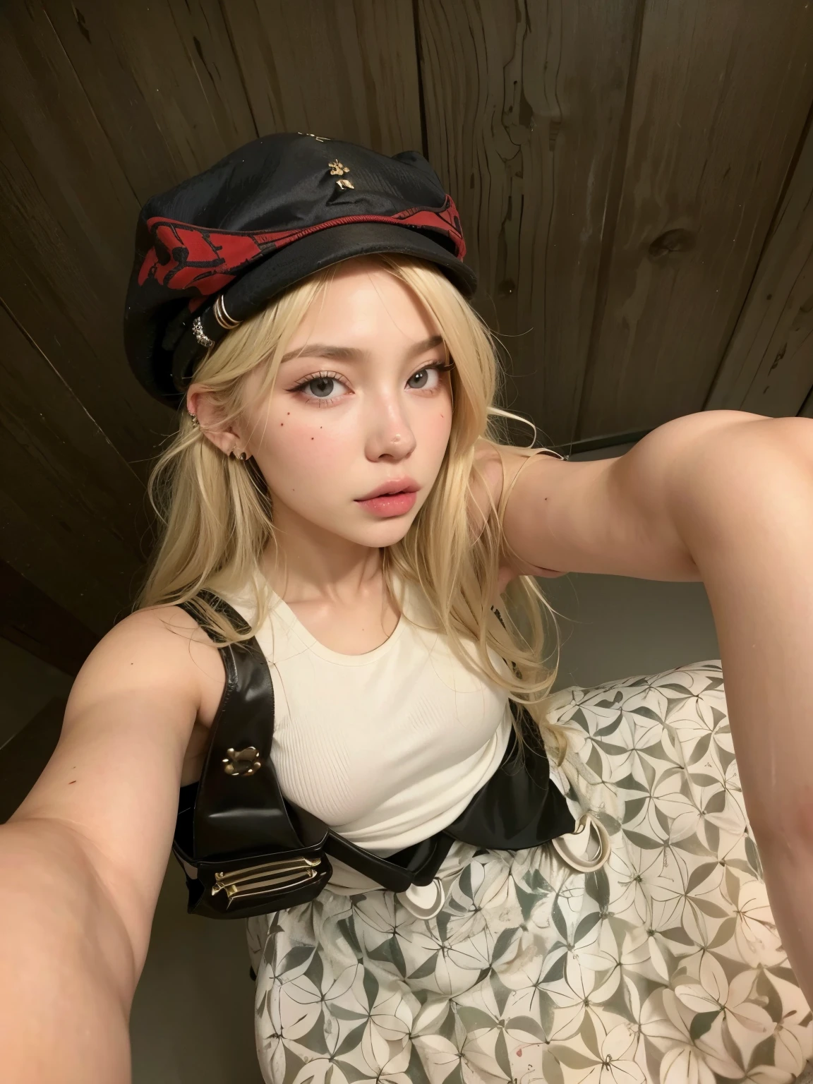  Blonde woman with long hair and piercings posing for a photo..., with long blond hair, with long blond hair, Chica perfecta de pelo blanco, ava max, tifa lockhart with blonde hair, pale porcelain white skin, anime girl in real life, with blonde hair, extremely blonde hair , very blond hair, with long blond hair, Her hair is blonde