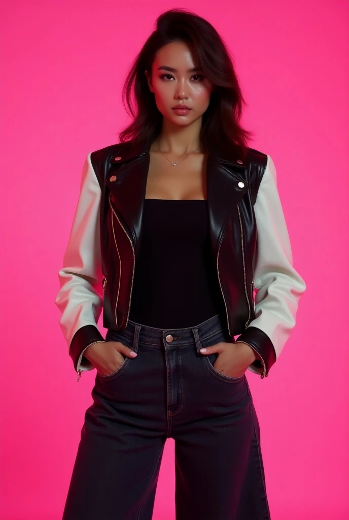 "Design a female AI influencer who is beautiful, cute, and well-dressed. Consider her style, personality, and the kind of content she creates. How would she express herself through fashion and appearance to resonate with her audience? What kind of outfits, colors, and accessories would best reflect her personality and make her stand out?"