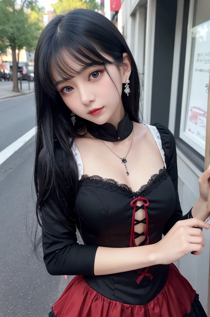 Super detailed、Japanese、charming beauty、seductive adult woman、Beautiful woman、sharp eyes、cool girl、wavy hair、flowing bangs、long black cheongsam、wide sleeve、evilの幹部、evil depravity、brainwashing、Mind control、apply lipstick、grin、evilな表情、evil、empty eyes、evil、stage、vampire、vampire、Hypnosianipulate medicine capsules