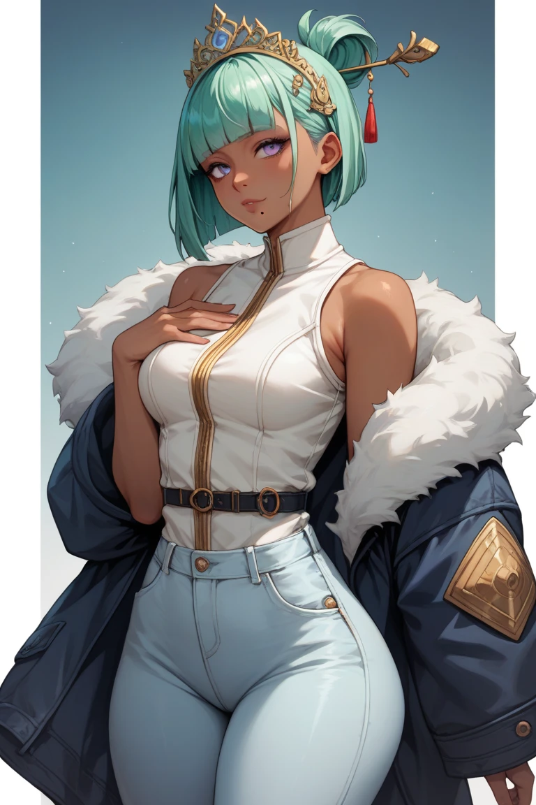 retro futuristic anime waifu