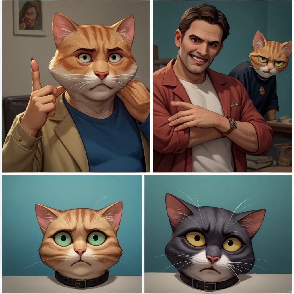 there are two pictures of a woman pointing at a cat, men and women, funny meme, they are very serious, scrape them, funny meme photo, funniest meme ever, the funniest meme ever, identical picture, very funny, really funny, & they all look terrified, cats, sad men, meme, memes, meeting of the cats, everyone having fun