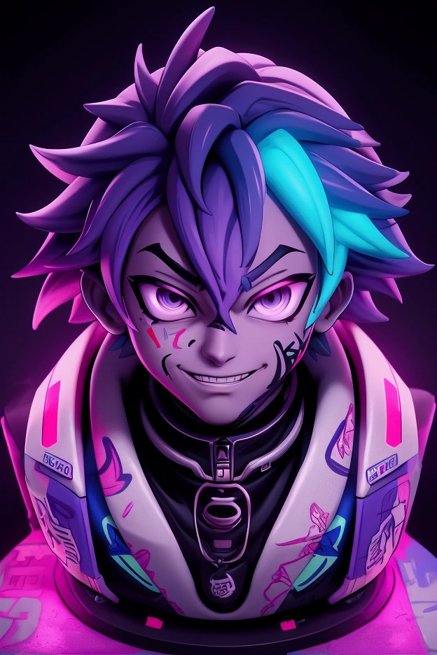 a Gojo satoru character in a hip-hop urban setting, portrait, full body, detailed facial features, dynamic pose, vivid colors, neon lights, graffiti background, cinematic lighting, photorealistic, 8k, high quality, masterpiece