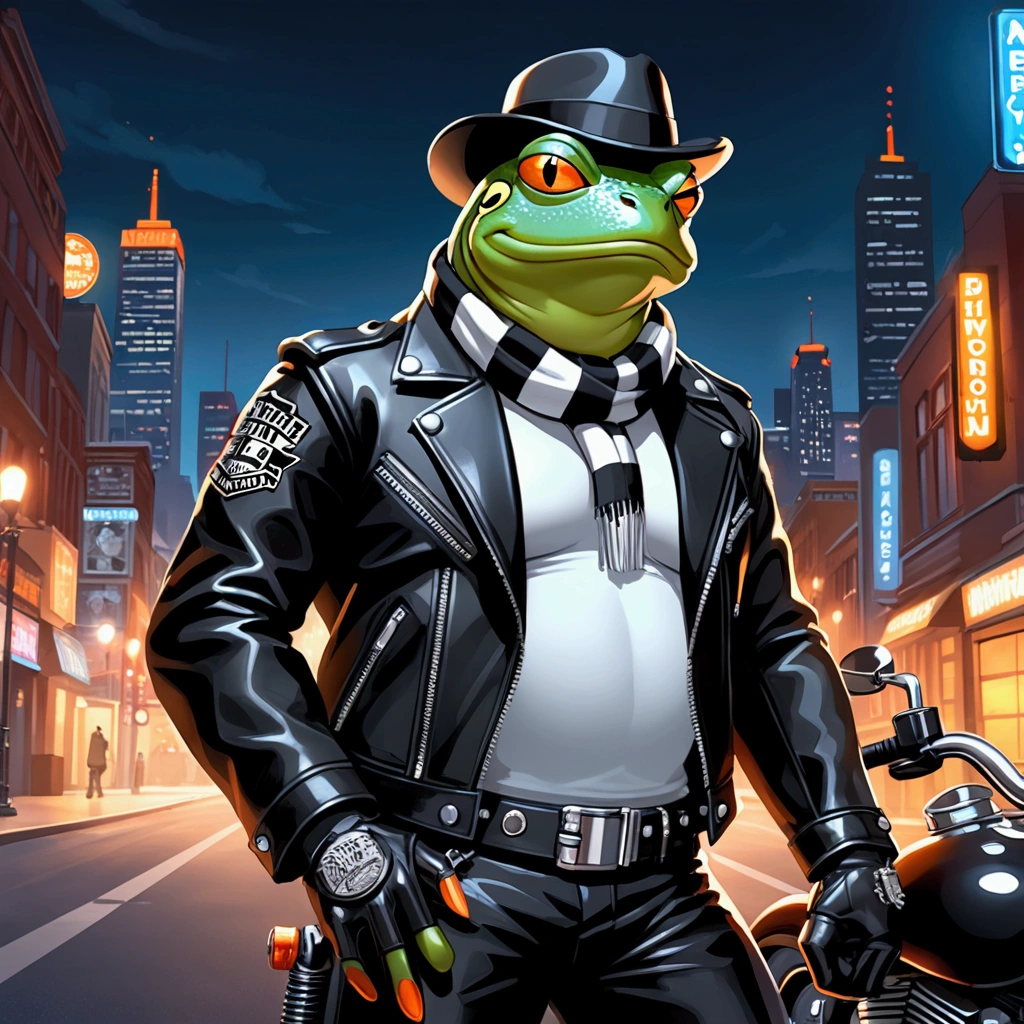 Create an image of an extremely badass anthropomorphic light blue and ...
