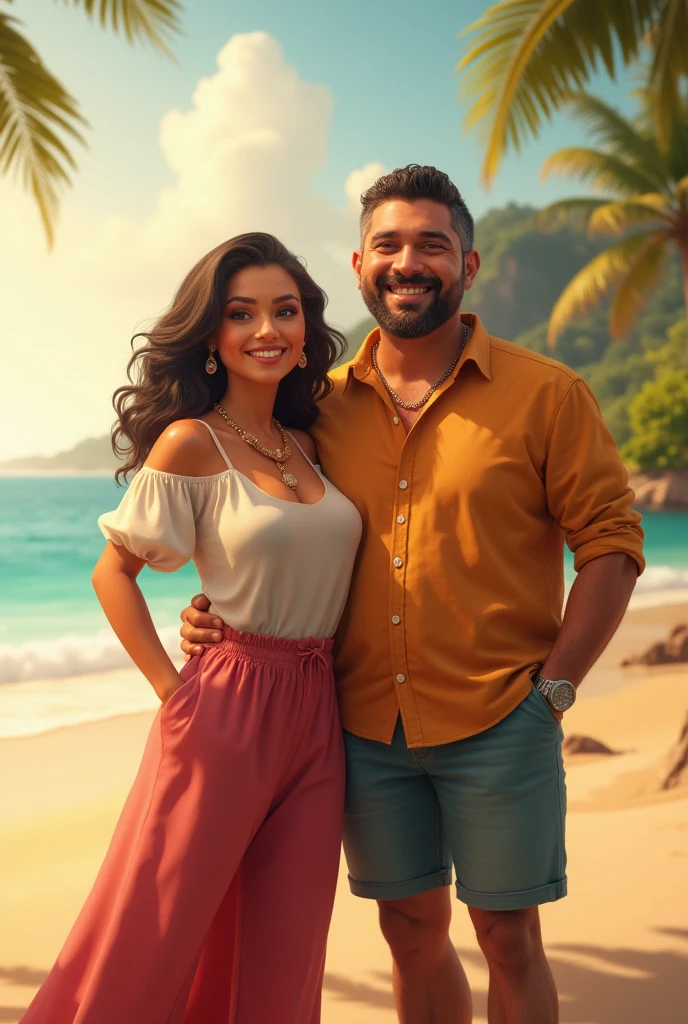 40 year old Hispanic couple, man and woman, wearing bathing suits, walking along tropical lagoon, golden hour, sunset horizon, smiling, black hair, digital brush strokes, stylish studio shading on top, graffiti + maximalism + wild style
Close-up, high quality, masterpiece, 8k, hdr, rgb, portrait, Fashion show, captured in mid-splash as if datanoshing, action pose suggesting movement, chiaroscuro play of 
light and shadow, luminism, etching, unique, creating a photorealistic and insanely ultra-detailed impression, HDR technique, UHD quality, professional grade, digital art, 
soft natural volumetric cinematic perfect light
The interplay of light and shadow through this flowing effect and volume creates a mesmerizing, beautifully creative gothic music
Giovanni Boldini, Bastien Lecouf-Degarme, Carn Griffiths, E. Abramzon, Raphael, Caravaggio, Coby Whitmore, Titian, Leonardo da Vinci