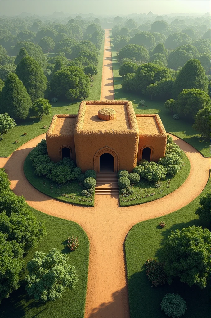A single-level building , large in dimensions , with four streets that ...