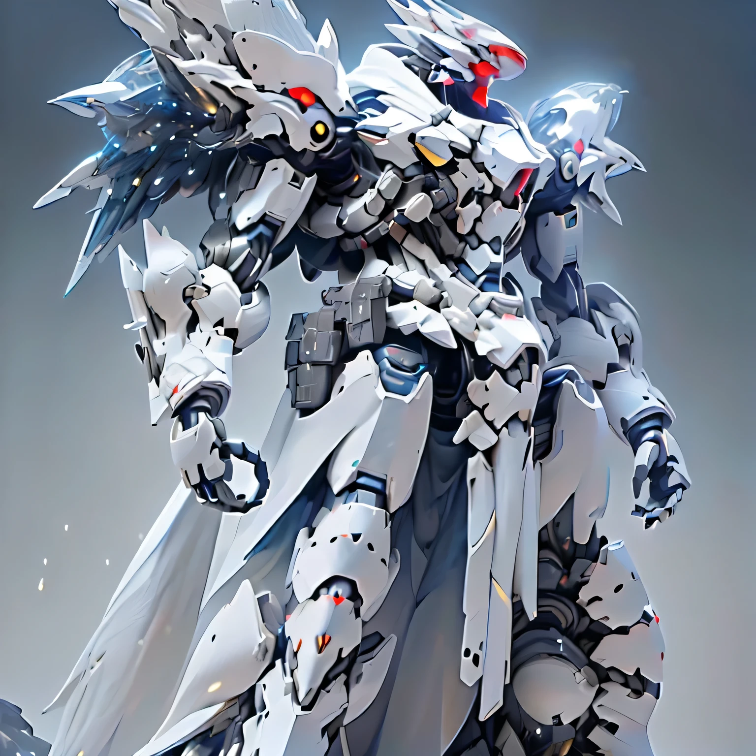 (Mecha:1.5), ((The white robot is making violent movements)), (( several people having fun with each other while having very detailed , Super detailed,  best quality, masterpiece, 8k wallpaper,  high definition ,  super precise illustration )), white armor, red eyes, alone, (Game CG:1.2), ( Black Light:1), mechanical parts, Robot joints, headgear , Full Armor , upper body,In the sky,  glowing eyes, EdobLandscapeAlpha, ((Huge full moon,  full of stars空, Milky Way)), ((masterpiece,  best quality)),  tight waist, ((metallic)), ((Detailed depiction of Mecha, Photorealistic images: 2.0, 4K, 8k, 16k, 32K)),  big chest armor , Large shoulder armor,  moonlight reflecting armor , ((Very large full moon, Night Sky,  full of stars, Lots of comets ,  flying lasers ,  lots of blue discharges from armor ,  yellow sparks )), absract art