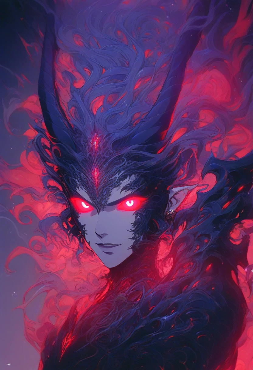 "scan, (extremely detailed CG unity 8k wallpaper:1.1), highres, (1girl), (Lady Nagant), (standing confidently, surrounded by swirling, living shadows), (dark aura emanating from her body, expanding outward in tendrils and waves), (shadows forming intricate, shifting patterns around her), (glowing demonic eyes with a sharp, piercing intensity, radiating faint purple and red hues), (her figure partially illuminated, with the dark aura glowing faintly in purple and black), (ominous, mystical atmosphere), (dynamic pose, with her arms slightly raised as if controlling the shadows), (ground around her consumed by shadowy tendrils), (background fading into darkness, emphasizing her form and aura), (best quality, masterpiece, ultra-detailed lighting and shadow effects), (eyes glowing brightly, adding a menacing yet captivating presence), (subtle demonic features enhancing her mysterious aura)"