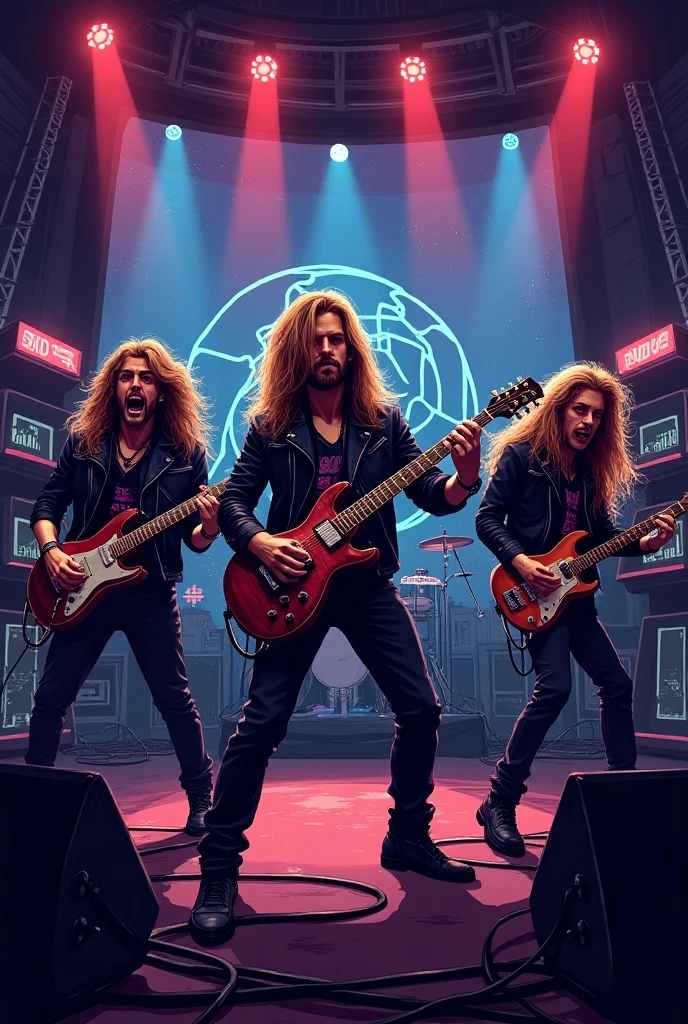 3 boys in SLEEVELESS DENIM JACKET clothes and jeans with bullet belt standing in front of a big explosion, closeup, portrait style, hellish, LIGHTNING, Heavy metal promo band, Thrash metal, Heavy Rock promo band photo, Arch Enemy, Burning in Hell, New Wave of British Heavy Metal, Long Blonde Flaming Hair, Heavy Metal The Movie, Destruction, Slayer, 2 0 0 6 Advertising Promo Shot, Proto - Metal Band Promo, Megadeth, death metal, Nuclear explosion over a city with a large mushroom cloud, nuclear bomb explosion, nuclear bomb explosion, nuclear explosion, nuclear mushroom cloud, nuclear attack, nuclear apocalypse, mushroom cloud on the horizon, huge nuclear mushroom cloud, nuclear explosion background, nuclear cloud, nuclear bomb, nuclear explosion on the horizon, nuclear explosions paint the sky, nuclear war, mushroom cloud on RED background