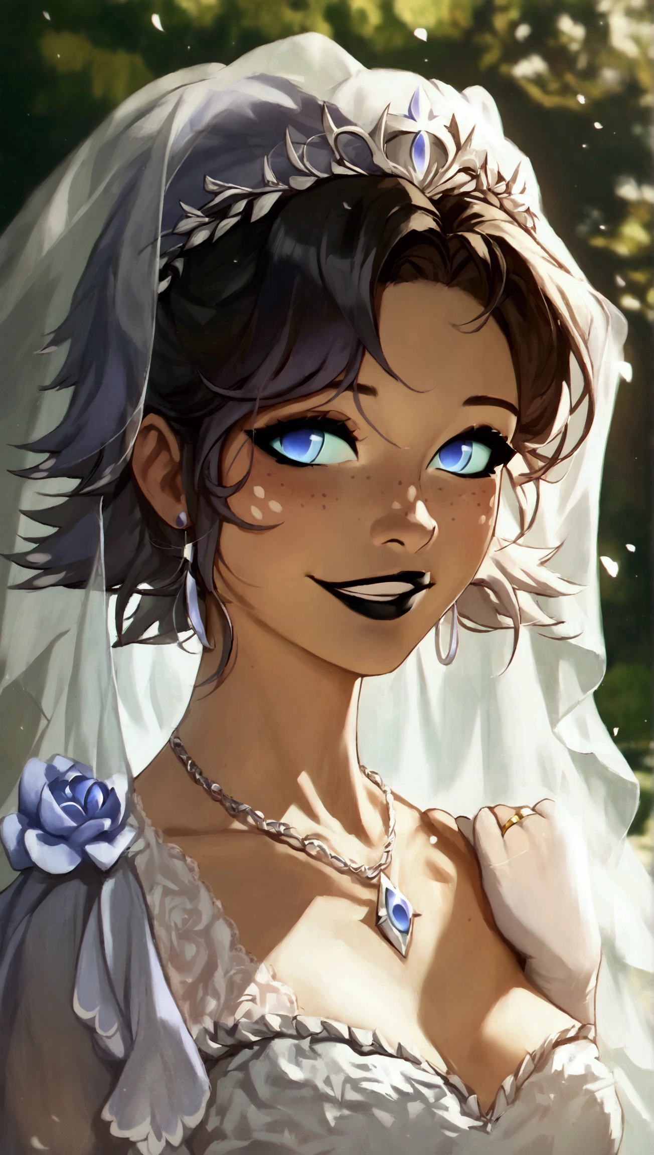 score_9, score_8_up, score_7_up, Emily, 1girl, jewelry, dress, wedding_dress, veil, necklace, ring, formal, smile, realistic, earrings, white_dress, flower, bridal_veil, hair, wedding, bride, breasts, wedding_ring, grin, striped, (masterpiece), best quality, expressive eyes, perfect face, good hands, best hands, detailed, high quality, high resolution. 8k