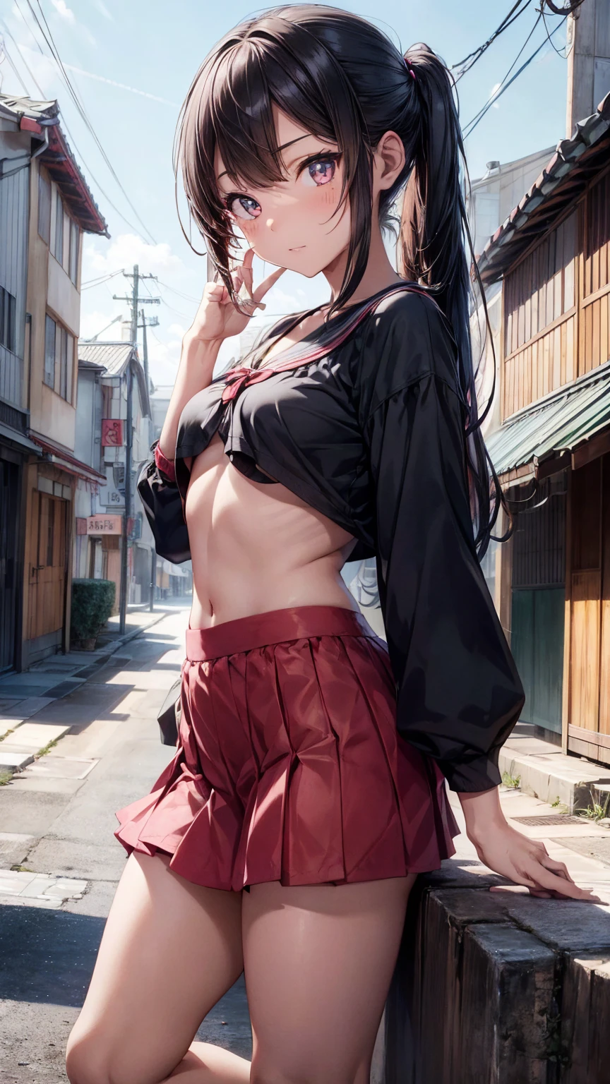 (8K, RAW Photos, 最high quality, masterpiece:1.2), high qualityのRAWカラー写真, Professional photo shoot, Cinematic Light, alone, (((young woman, Gal))), (Sharp features), (Small face), (Skin with attention to detail:1.2), clavicle, Cute face, Beautiful appearance, Long eyelashes,Girl Turning Around, (Embarrassing)、(blush)、Looking down、Worried eyebrows, (Black Hair, Braid), high school student, Red tie, High School Uniform:1.2, Black jacket, Open jacket, Jacket cuff buttons, White shirt, Check skirt, Night Park, Birds chirping, Anxious attitude, Capture the happy moment, Artistic painting,Attractive thighs, loose socks:1.2, sneakers:1.2, (Very nice touch:1.2), (Troubled expression), Peaceful atmosphere, Oil painting style, Bright colors, (Are standing:1.5, lean on a tree, Full body portrait), Smooth texture, Keep your eyes down, Beautiful Skin, Shiny skin, ((Perfect Fingers, Five Fingers, Anatomically correct)), Background Blur, high quality, Surreal, ((Very detailed, photo shoot)),(Skirt flip、Her sexy panties are visible),,(((Skirt flip、Sexy panties visible)))、(avert your eyes)、((View from below、Close-up on crotch))、squat、(((Open shirt、Sexy bra visible、Small Boobs)))