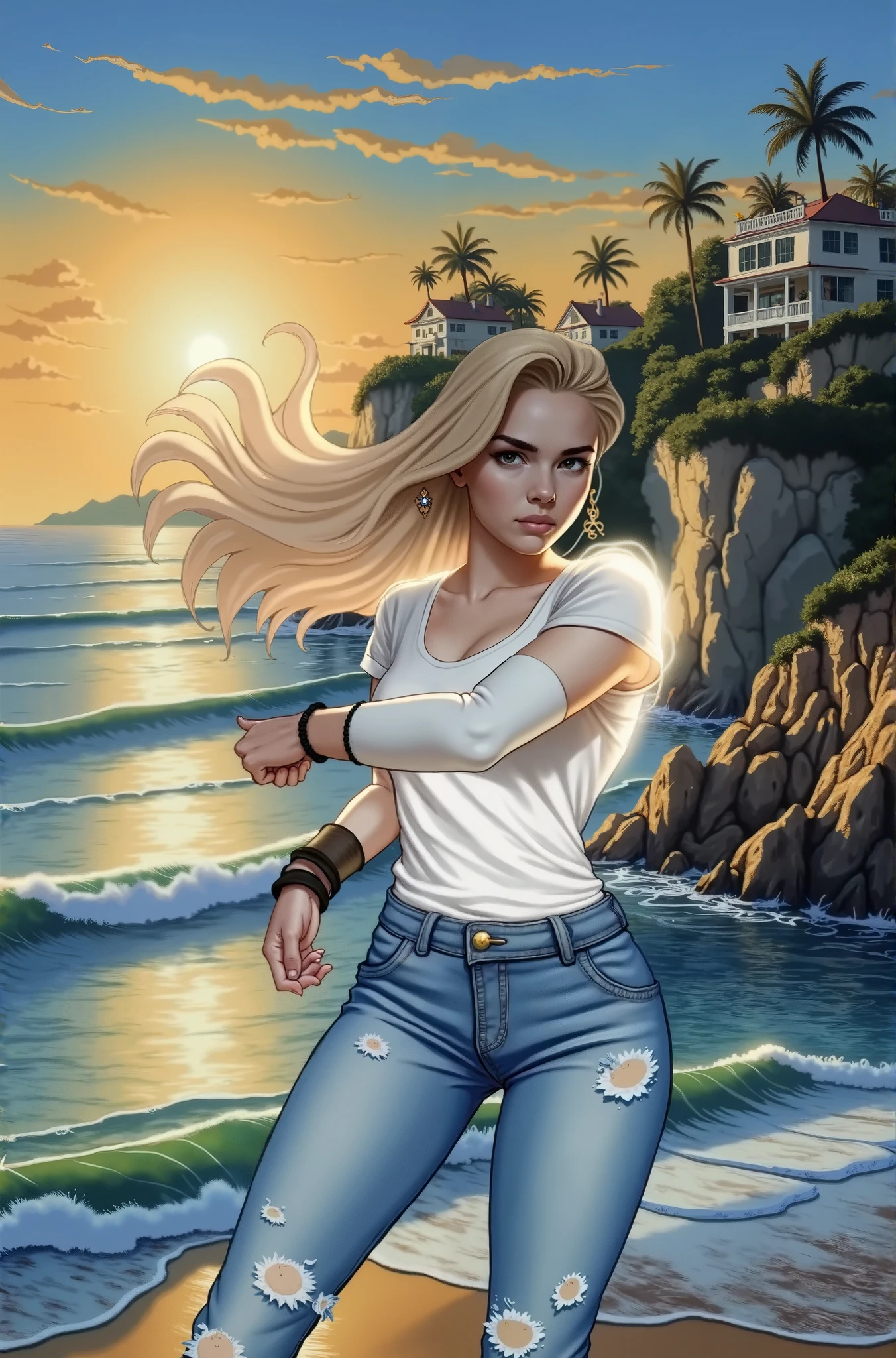 (masterpiece:1.2), (best quality), (ultra detailed), (8k, 4k, intricate),(half body:1.2),(cowboy:1.2),(highly detailed:1.2),(detailed face:1.2), (detailed background),(portrait),detailed landscape,(dynamic pose:1.2),<lora:more_details:0.5>, <lora:helgaV2:0.7>helga 1girl, solo,long hair, blonde hair, mole, coat, mole under eye, makeup, crossed arms, lipstick