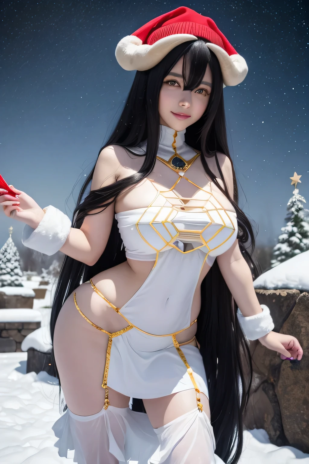 girl, sexy, smiling, spectacular body, long black fur