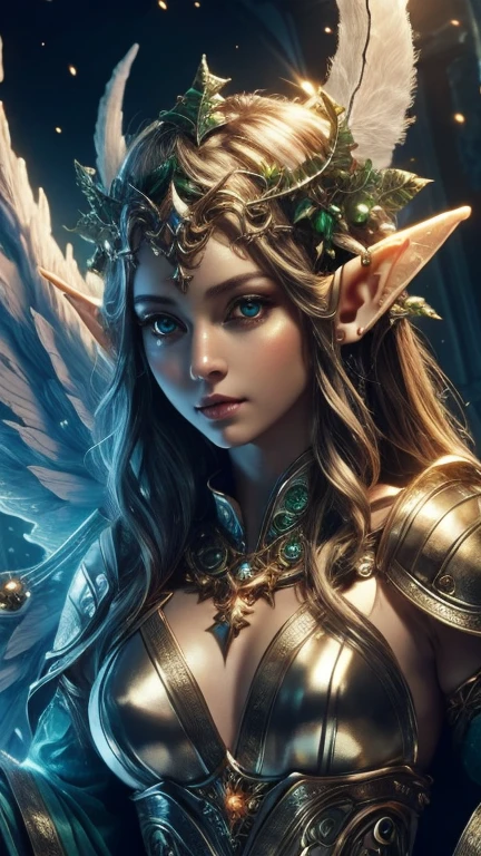 (Best quality, 4k, High-resolution, Masterpiece:1.2), Ultra-detailed, Realistic, Radiant lighting, (An Epoch Elves, angel:1.5), Portraits, Fantastical colors, Fine art, Ethereal beings, Dreamlike, Whimsical creatures, Detailed facial features, Glowing eyes, 3 Elven beauties, Ethereal glow, Mythical creatures, Harmonious composition, Dazzling colors, Stunning visual effects, Otherworldly appearance, Mesmerizing artistry,