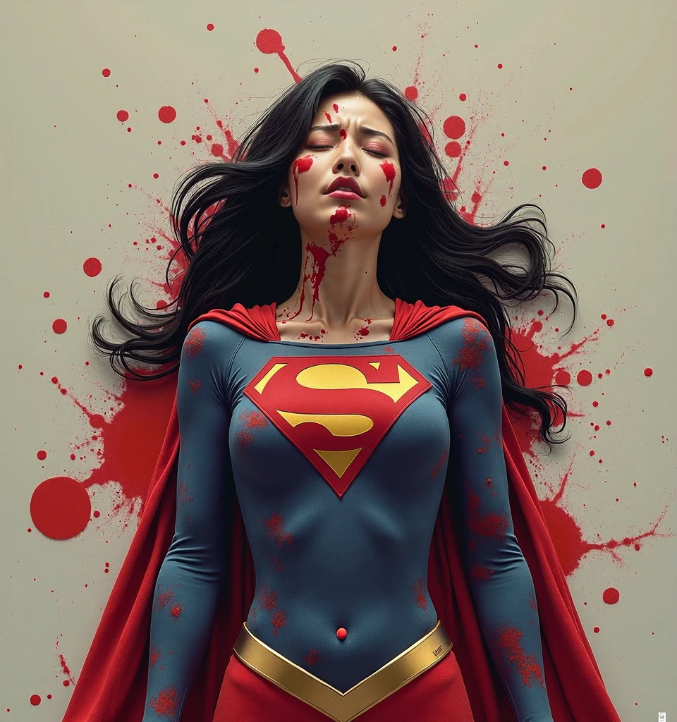 Superwoman, injured, bleeding, expression painful, whole body --auto --s2
