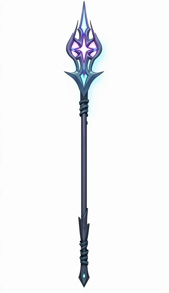 A magic staff that looks like an anime, with a storage case that comes with the kit, 2d anime стиль, простой белый фон