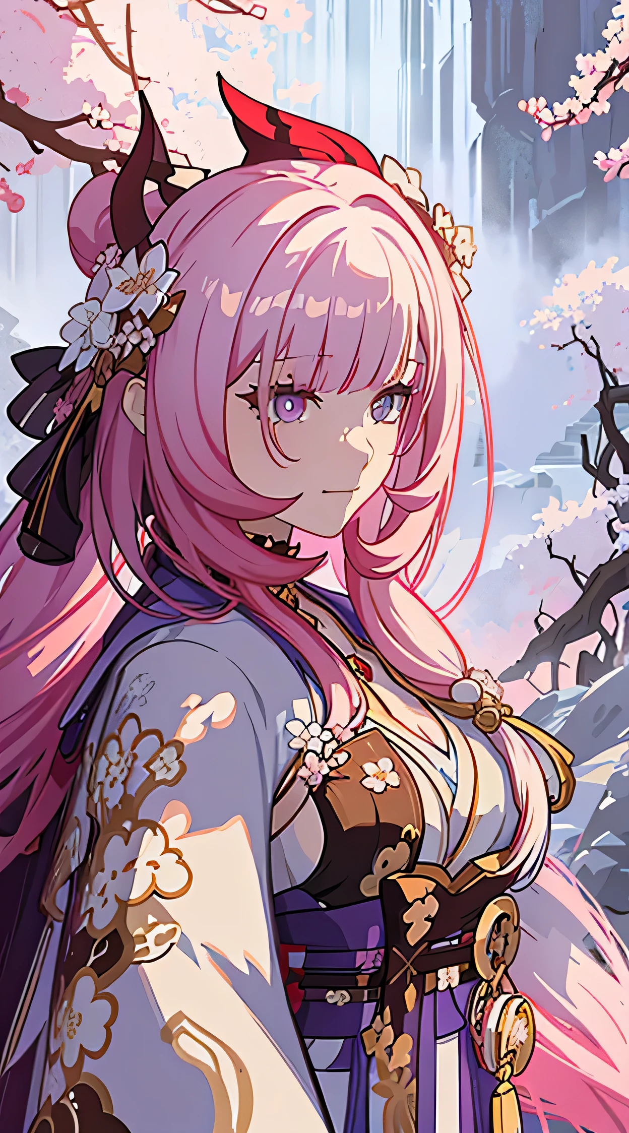 Arafed Woman in a kimono with flowers on her head, Beautiful digital artwork , beautiful digital illustration, Beautiful digital painting, gorgeous digital painting, Artwork in the style of Guweiz, Photorealistic render of Anime Girl, Anime CG soft art, beautiful digital art , Great digital art with details, Awesome Digital Illustration, Detailed digital anime art, Render of April, Beautiful anime portrait