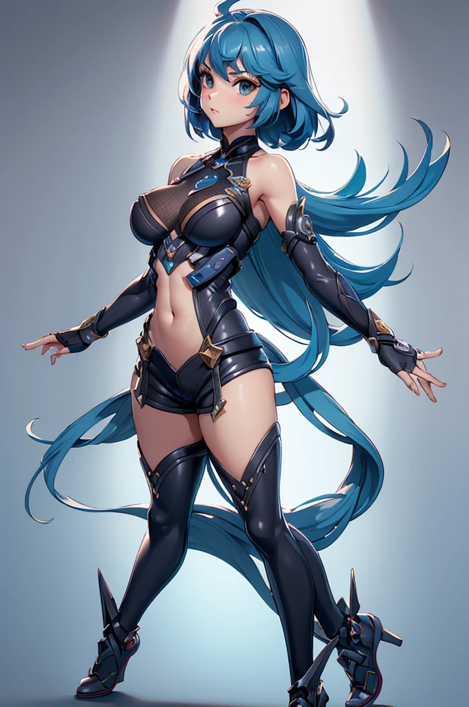 ((Masterpiece, Best Quality, anime style)), Felicia, Blue hair, Green eyes, cat eyes, Cat tail, busty, big breasts, big ass, happy, smile, sexy white armor, gauntlets armors, graves armors, lewd, in a medieval city, illustration, ultra-detailed 8K, clear focus, highly detailed, professional lighting, colorful details, colors BREAK,