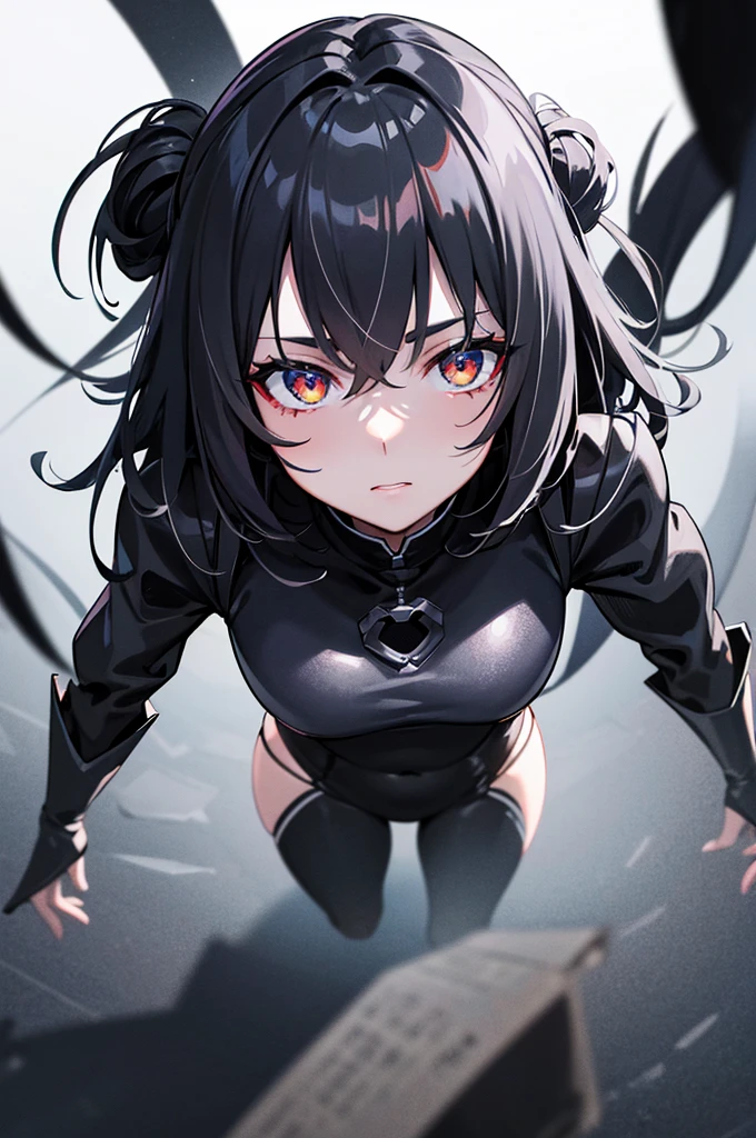 hand with black gloves