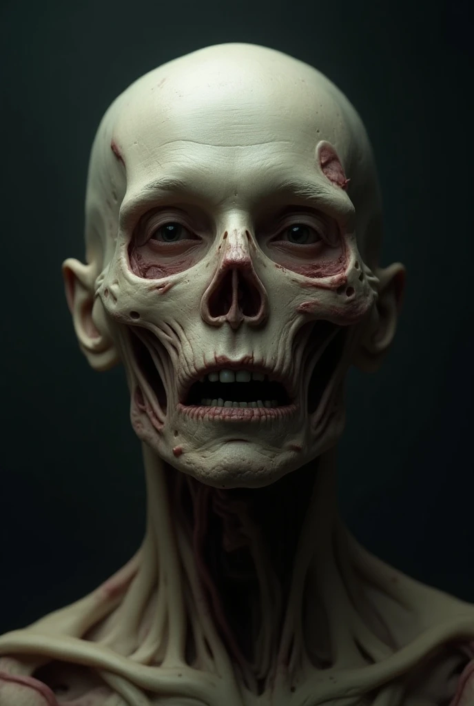 A painting of a mutant zombie with a mixed human and alien face, sci-fi horror art, inspired,, Horror concept art, venin, Fantastic and horrific art, Detailed 4K horror illustration, Demonic creature, Dark fantasy horror art , huge claws, Zumbi mutante espacial dissecado, Zumbi com garras de um animal, Zumbi realista,