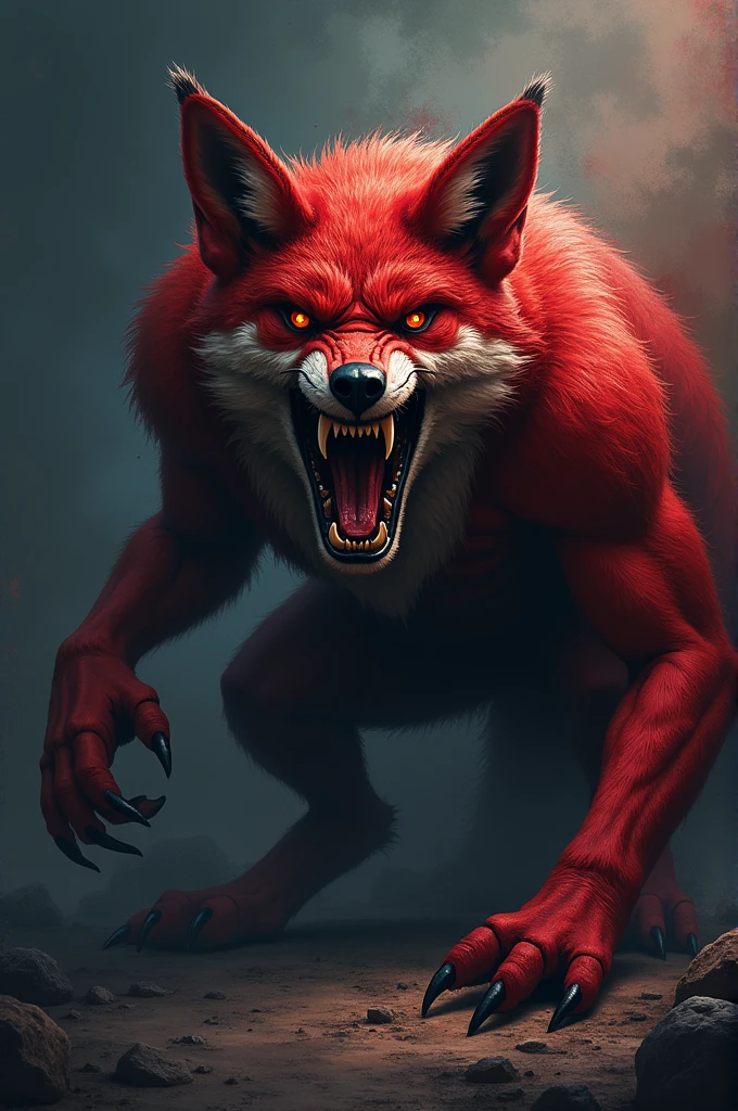 Create a mascot for Cruzeiro Sport Club referring to a scary fox ...