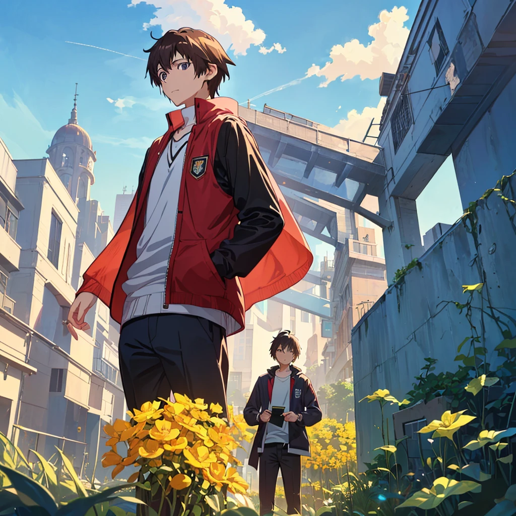 (Makoto Shinkai:1.2),(Makoto Shinkaiスタイル:1.1),( best quality, high definition ,4K,8K resolution,8k, high definition ,Ultra HD,Super detailed),( fine detail:1.2),(Anime-like:1.4),Anime protagonist,Anime Boys, anime art ,Fresh,(( bright and fresh boys:1.4)),( is cool:1.4,cute:1.1),(Masculine Thoughts ), baby-faced boy to cuntboy,Handsome guy,Popular boys among girls, male athletic club members,(Big rough outfit ),Uniformity of large rough clothes ,((Big rough outfit の調整:1.4)),(big white sweater :1.2),((Thin limbs:1.4)),Smoothly,Concave and convex,I am,(My eldest son with a girlfriend :1.4),More realistic,Handsome guy体型,, love simulation,,(2.5D),background,The eldest son who looks like his deceased mom ,(Adult handsome dad is by the eldest son who was brainwashed by a man ),,The eldest son is mistaking his adult handsome dad as his girlfriend,,