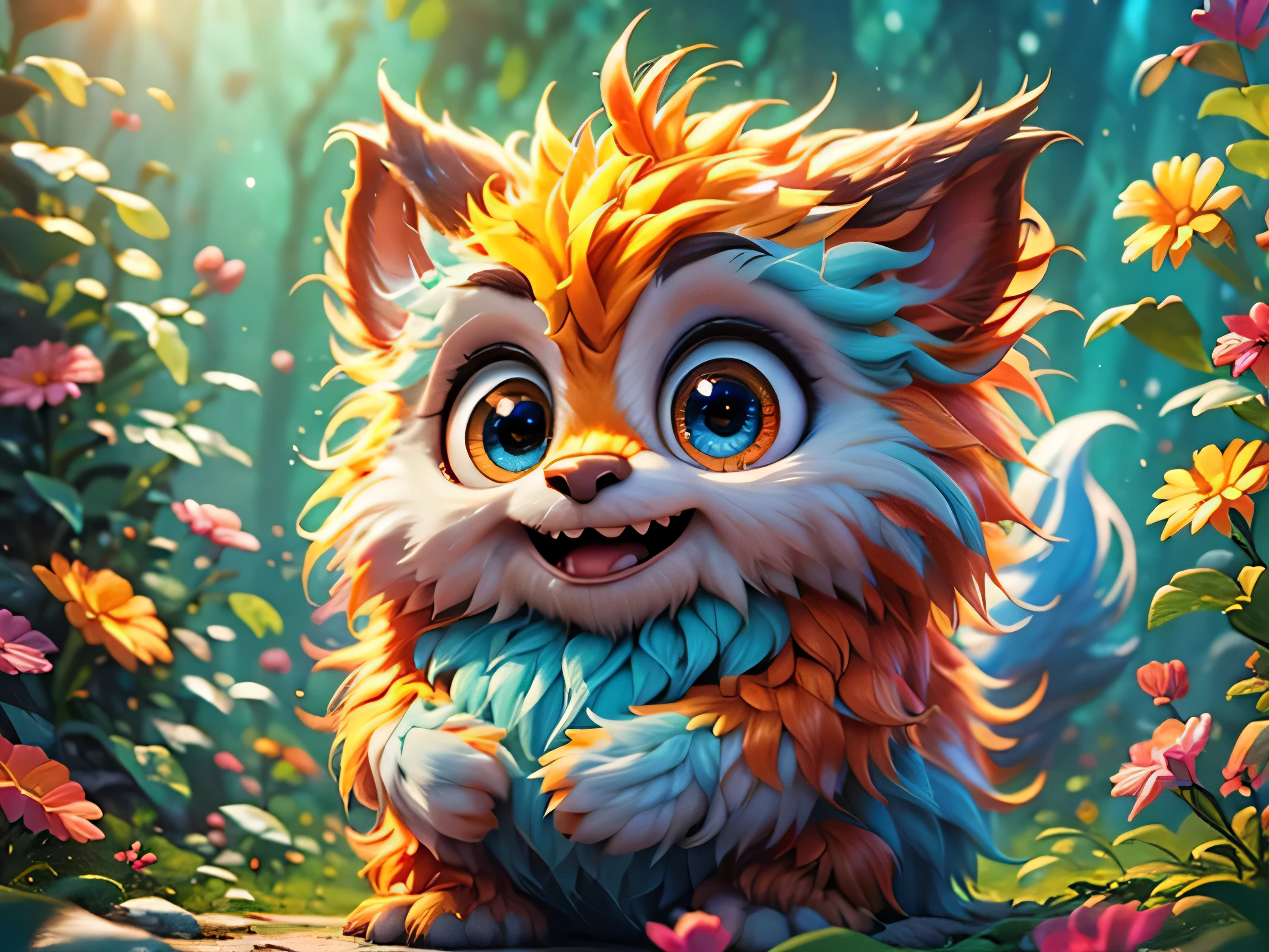 Magical Fantasy Creature, (Best Quality, Masterpiece, Representative Work, Official Art, Professional, Super Detailed, 8k:1.3), (Photorealism:1.2) Super Cute, Big Eyes, Soft, Soft Nose, Furry, Double Toothed Smile, Yeti on Mountain Background, Realistic, Beautiful, Stars in Eyes, Soft Volumetric Light, (Backlight:1.3), (Cinematic:1.2), Intricate Details, (ArtStation:1.3), --auto --s2