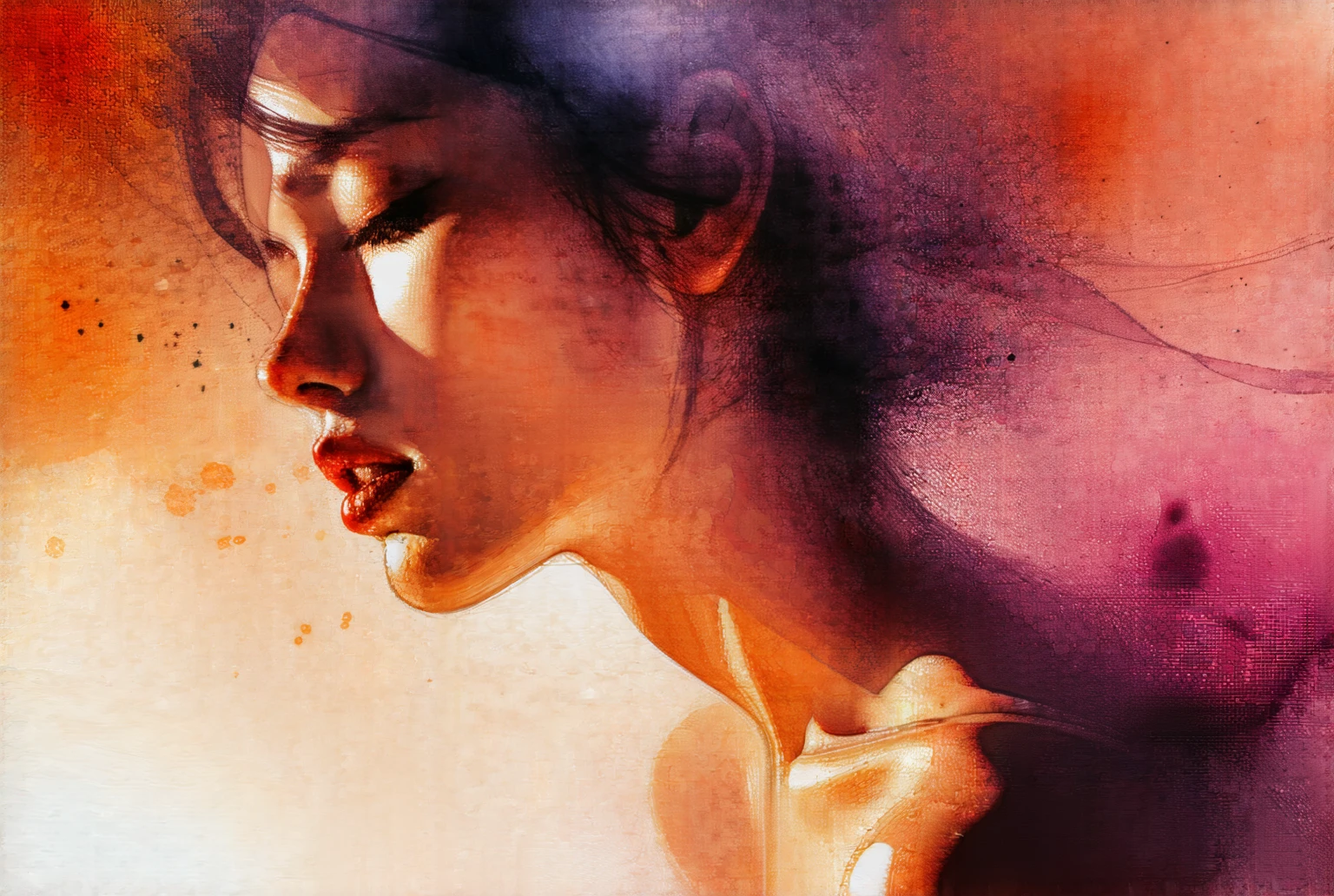 (8 thousand, Best, Masterpiece :1.2),(Best:1.0), (Ultra-high resolution:1.0), aquarelle, A beautiful woman , bshoulders, shairband, author:agnes cecile, half-body portrait, Extremely bright design, pastelcolor, (ink:1.3), Autumn Lights,