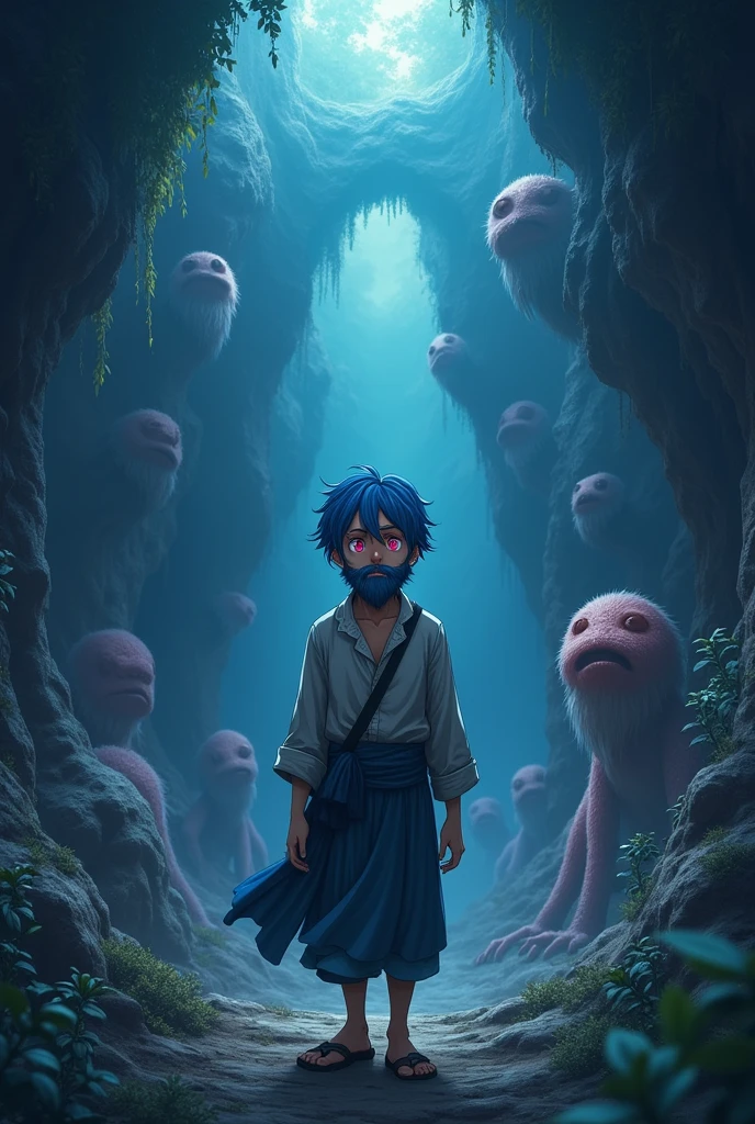 Spirited Away's Wind，hayao myiazaki，Blue Skin Dreadlock Man Adult Lord Shiva，Blue-skinned elephant Ganesha，Spirited Away，Pleasure，Recreational bath，The moonlight is beautiful