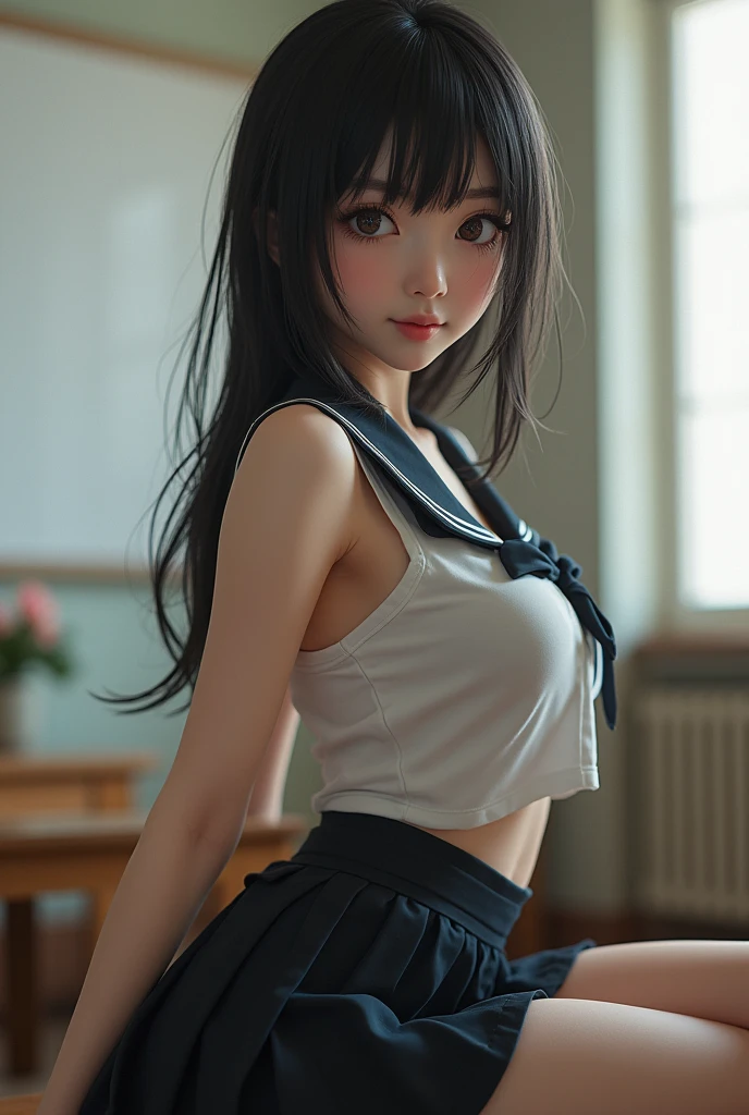 top-quality、超A high resolution、(Photorealsitic:1.4)、1 girl in、outside of house、full bodyesbian、barechested、hi-school girl