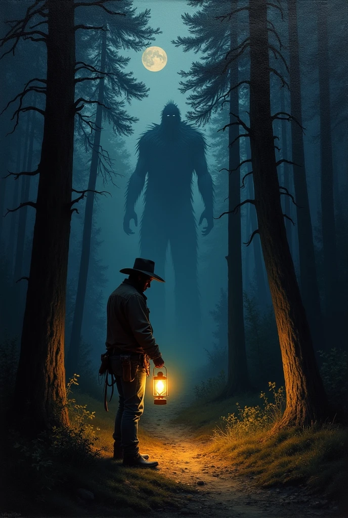 (Photorealism:1.2), a poster for a horror film, this poster should contain the antagonist, The male protagonist, and some female companions, use a muted color palette, the villain of the story should be a scary and mysterious creature, professional poster, the film takes place on a farm use this as a reference, also add satanic symbols to the image 