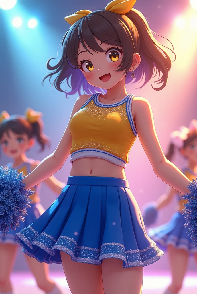 actor、ちいさなスーパーIdol、shy person、Tan Skin、(10歳のgirl)、(Beachで泳いだり)、(Wet school uniform)、(Wet and see-through uniform)、(Laughing)、((Highest quality、8k、masterpiece:1.3))、girl、White Dress:1.1、Cute girl、Primary school students、Young Girl、(Flat Chest)、(Small breasts)、(((Acup)))、bust75centimeter、Idol、Droopy eyes、yellow、Small and delicate body、Slender、Super detailed face、(Big eyes:1.2)、Make your eyes clearer、double eyelid、Ultra-high resolution,、Wide forehead、No makeup、Realistic eye and facial details, Perfect teeth alignment、Perfect eyes and a perfect mouth、 Cheerleader、スクールSwimwear、Bloomers、1girl、Gravure pose、ponytail、Charm、髪をかき上げながら笑顔でWink、Beach、mini skirt、gold、Beautiful Supermodel, Dark Eyes、Wink、Swimwear、bikini、slender、(Acup)、Fairy、ballerina、Shiny satin fabric、Pool Party、Perfect Face、Perfect Eyes、Narrow waist、ribbon、beautiful girl、(Short Hair)、ribbonの髪飾り、Garter Ring、マイクロbikini、(masterpiece), Beautiful Face, 、 Beautiful Eyes, Black Hair, very cute, 8 Life-size,8k resolution, elegant, Approaching perfection, A stunningly beautiful 10-year-old girl(1girl:1.1), Ultra-high resolution, Best Quality, Small round face, Big eyes, Highly detailed face and eyes, Slenderの, Thin thighs, Make your legs thinner,