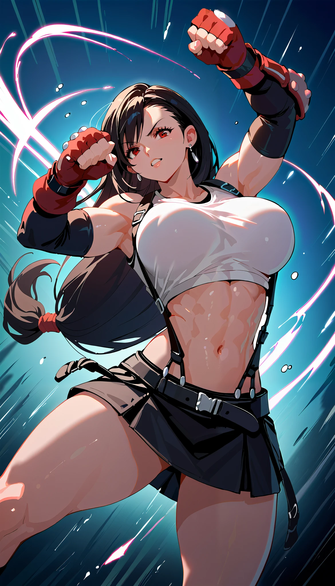 score_9, score_8_up, score_7_up, solo,tifa taking fighting stance,dynamic pose, dynamic action, dynamic angle,limit break.score_9, score_8_up, score_7_up, score_6_up, score_5_up, score_4_up, source_anime,source_furry,rating_safe,rating_questionable,masterpiece, best quality, perfect anatomy , very aesthetic , absurdres,(Hong Kong action cinema style)