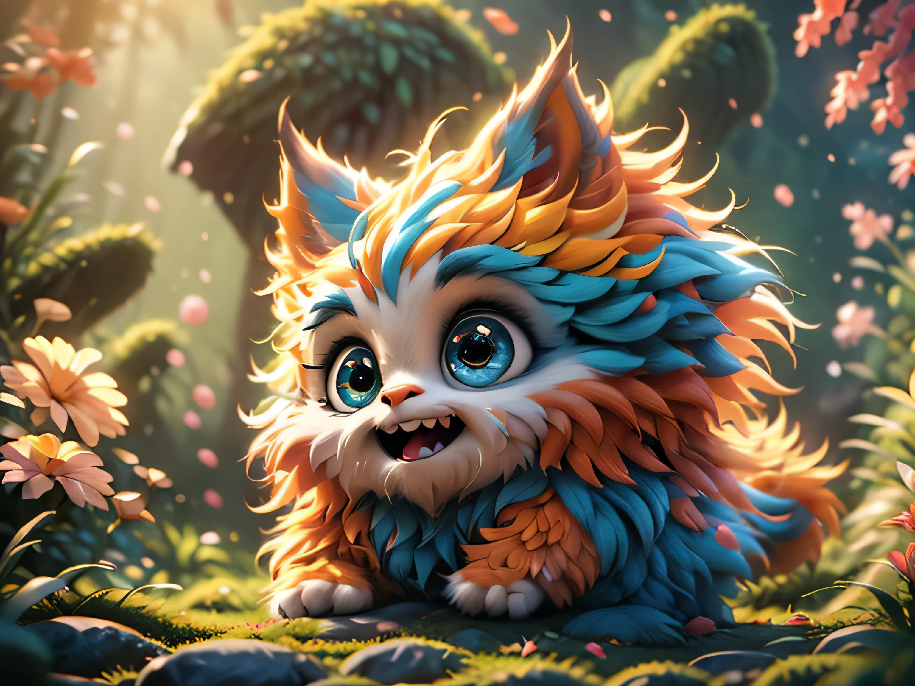 Magical Fantasy Creature, (Best Quality, Masterpiece, Representative Work, Official Art, Professional, Super Detailed, 8k:1.3), (Photorealism:1.2) Super Cute, Big Eyes, Soft, Soft Nose, Furry, Double Toothed Smile, Yeti on Mountain Background, Realistic, Beautiful, Stars in Eyes, Soft Volumetric Light, (Backlight:1.3), (Cinematic:1.2), Intricate Details, (ArtStation:1.3), --auto --s2