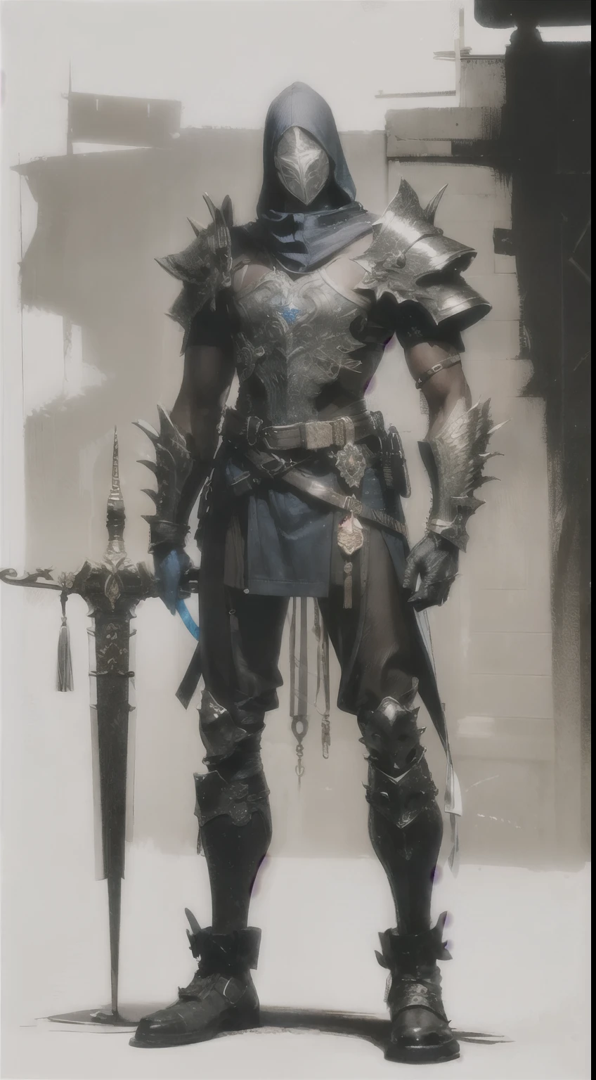 Arafed image of a man in armor with a sword - SeaArt AI